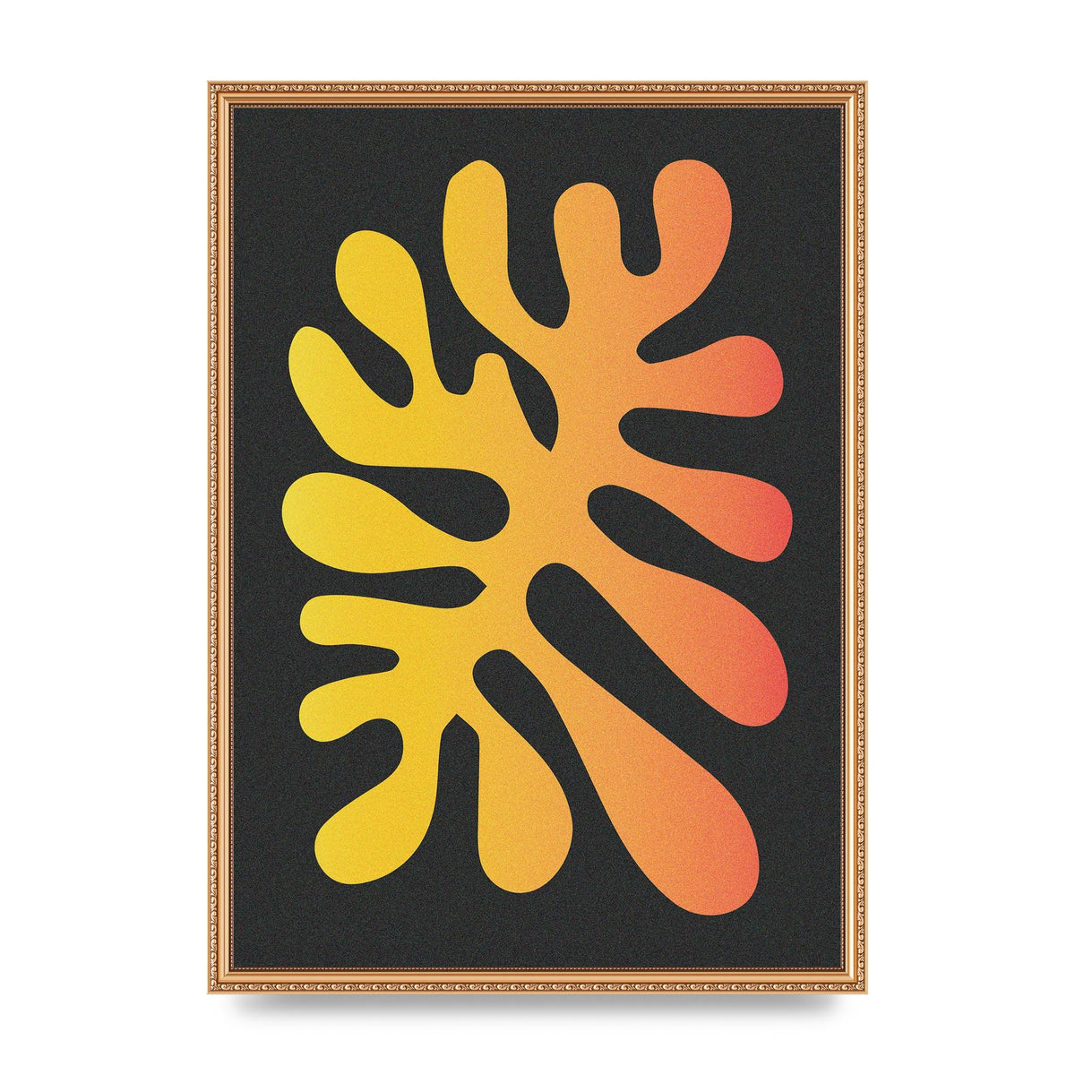 Abstract Orange Coral One Art For The Home - A2 framed