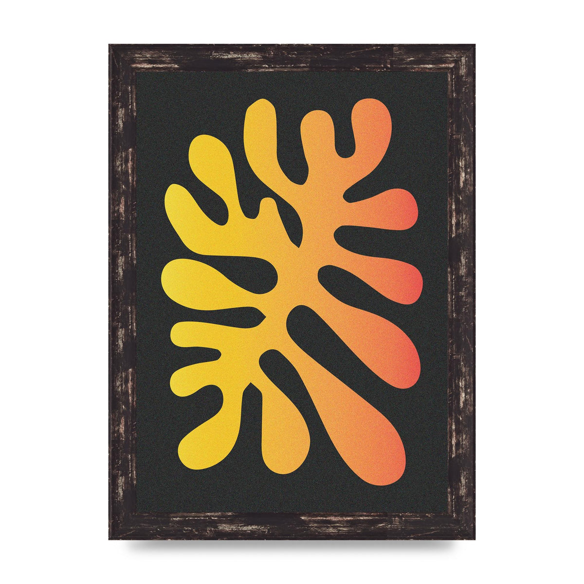 Abstract Orange Coral One Art For The Home - A4 framed