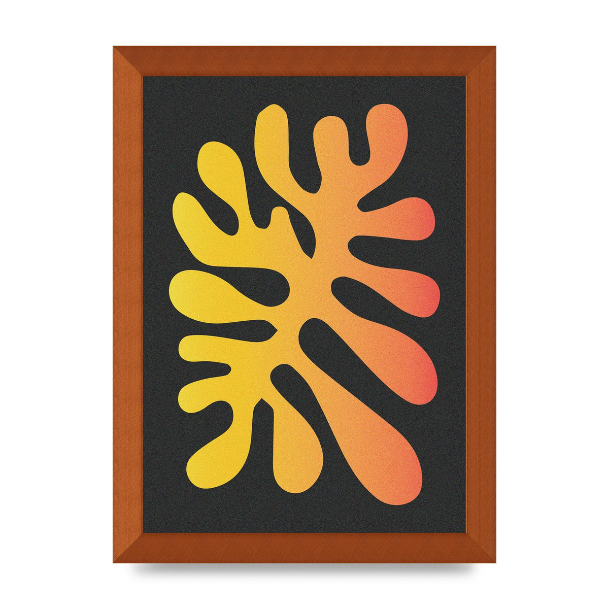 Abstract Orange Coral One Art For The Home - A4 framed