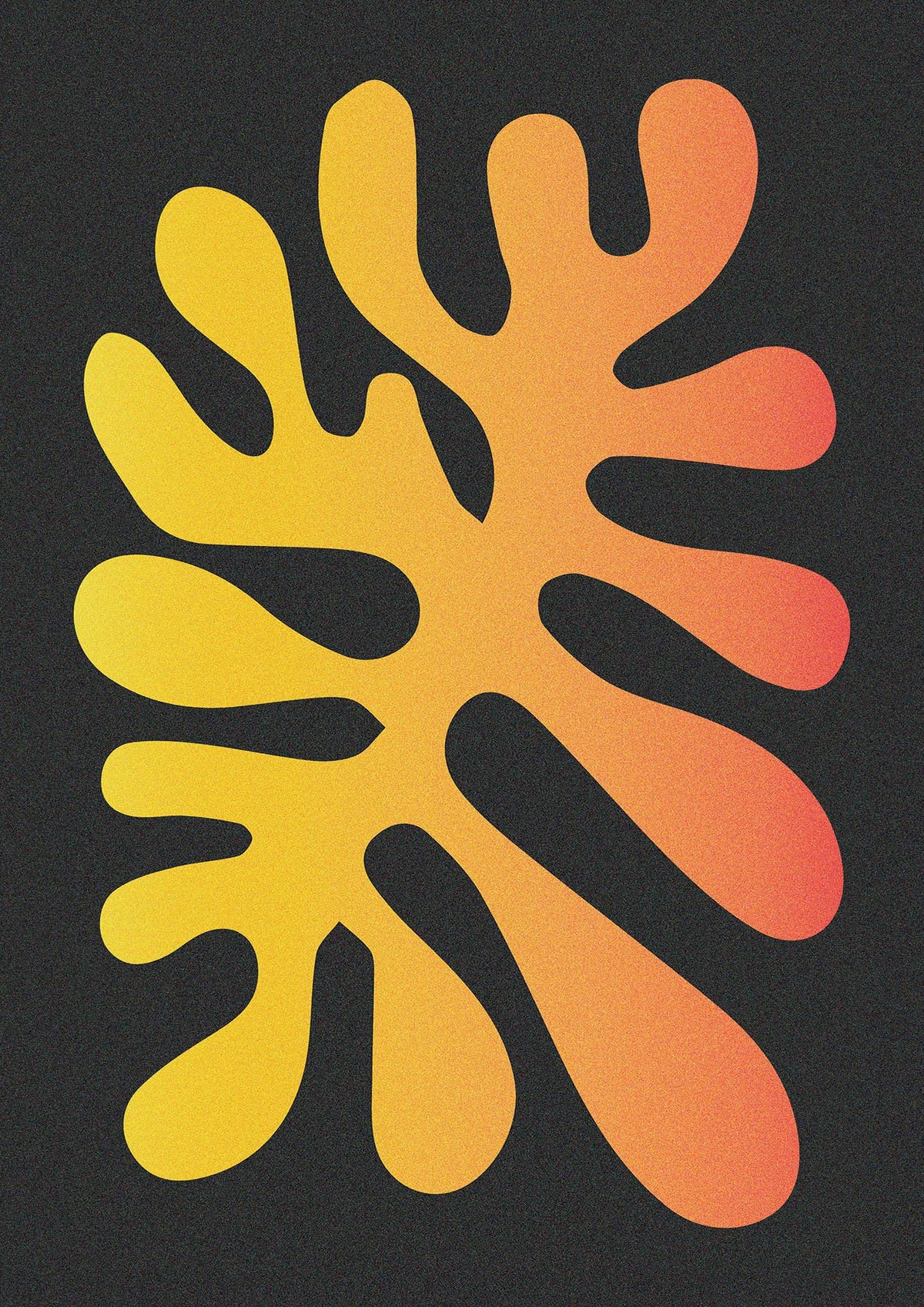 Abstract Orange Coral One Art For The Home - detail