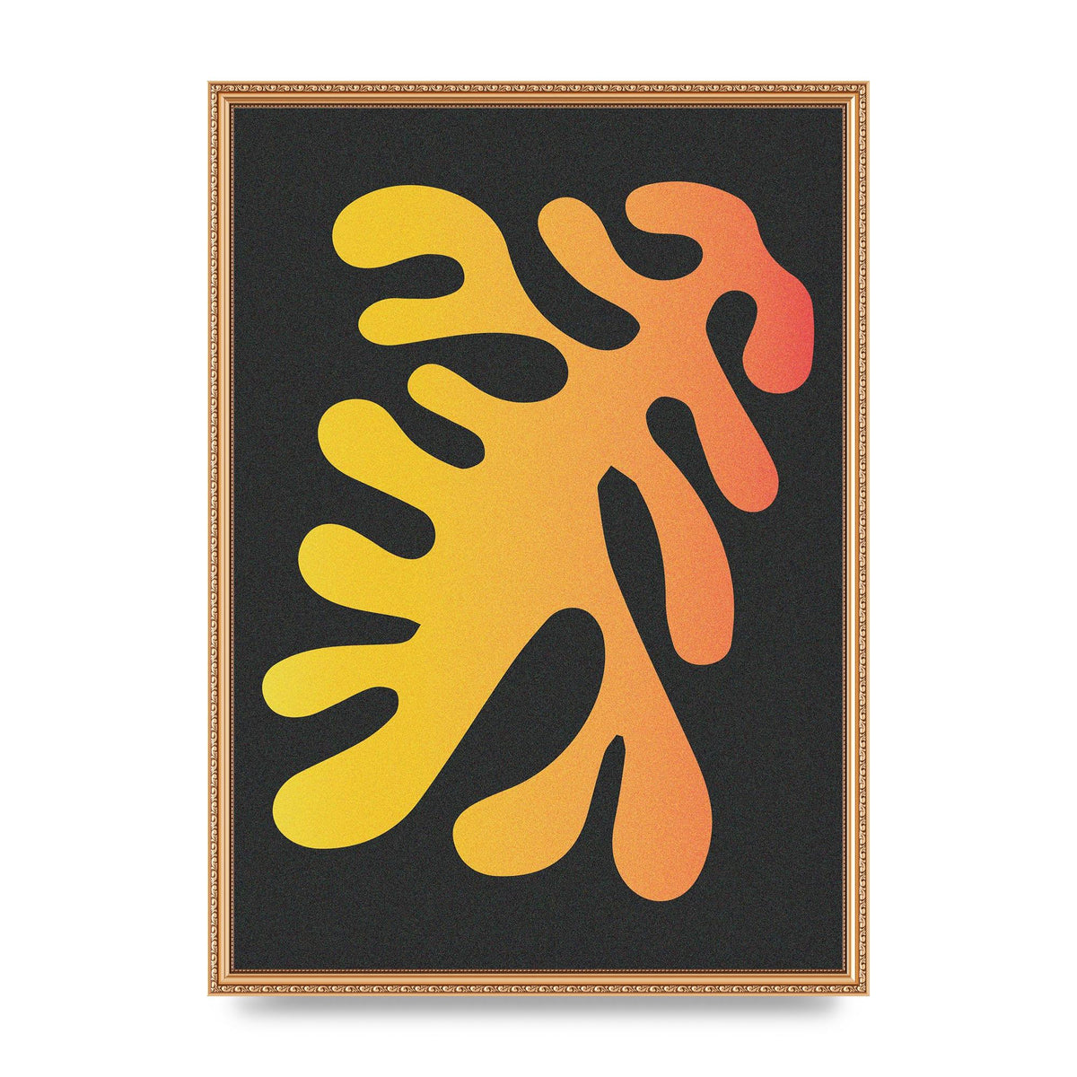 Abstract Orange Coral Two Printed Poster - A2 framed