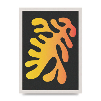 Abstract Orange Coral Two Printed Poster - A3 framed