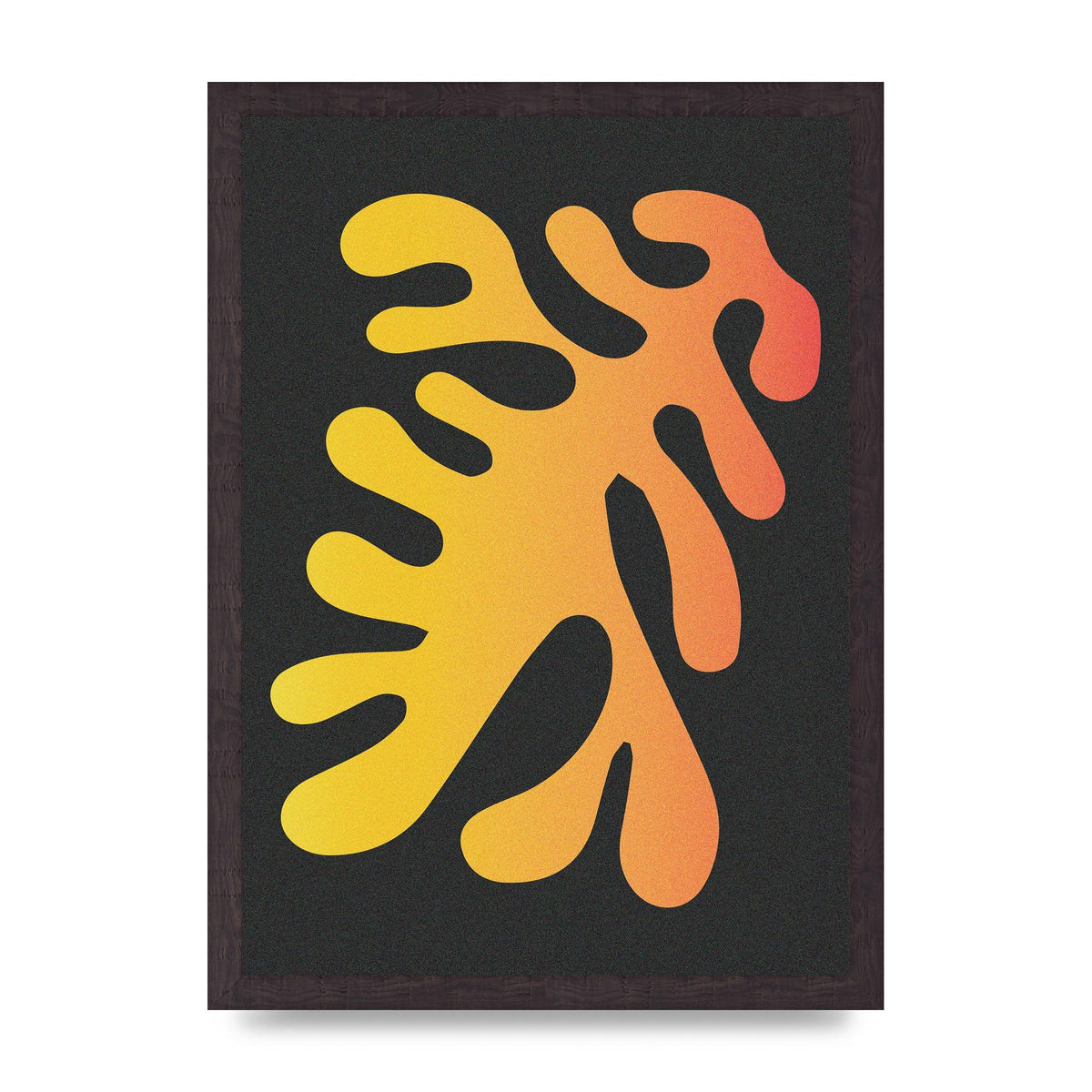 Abstract Orange Coral Two Printed Poster - A3 framed