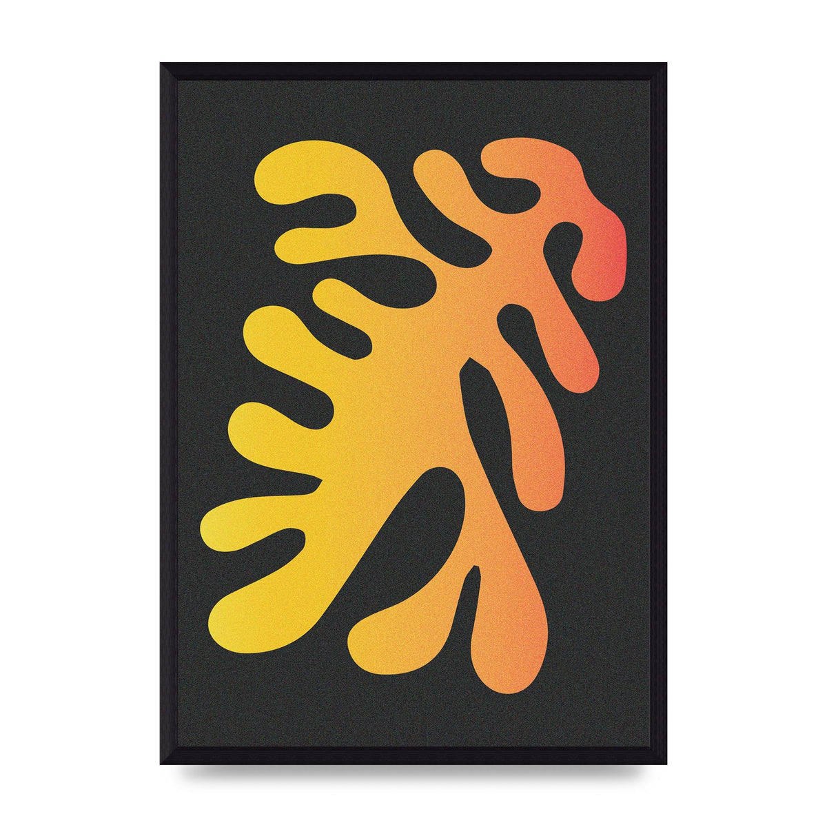 Abstract Orange Coral Two Printed Poster - A3 framed