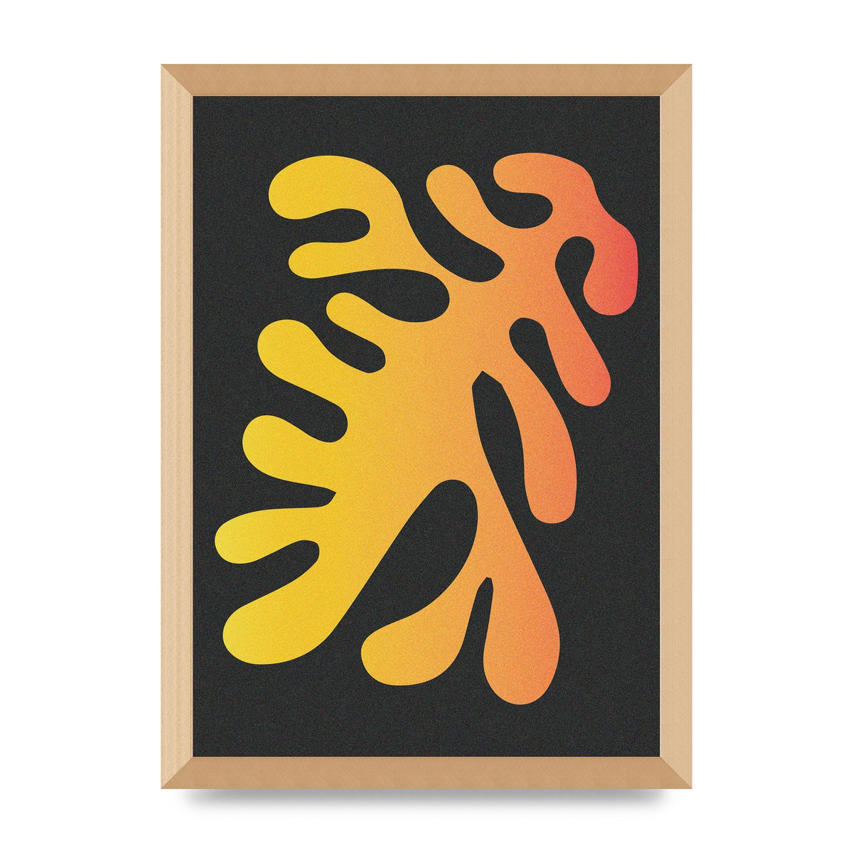 Abstract Orange Coral Two Printed Poster - A3 framed
