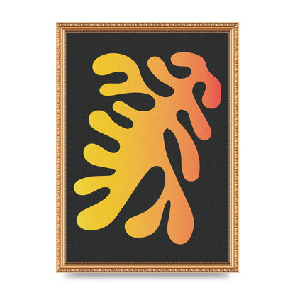Abstract Orange Coral Two Printed Poster - A3 framed