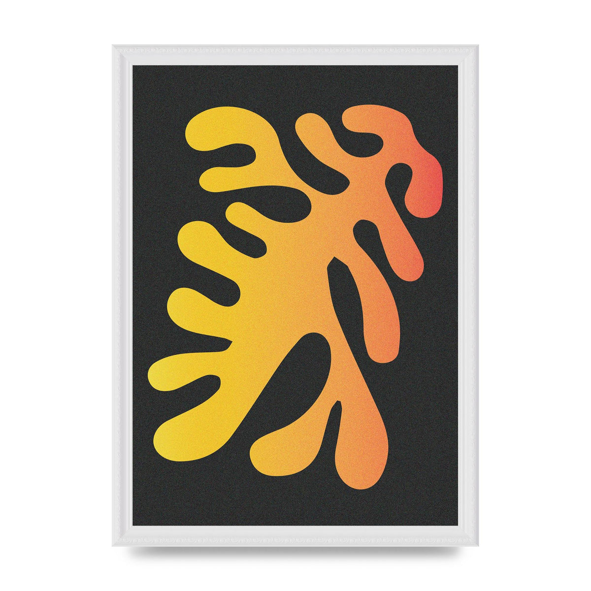 Abstract Orange Coral Two Printed Poster - A3 framed