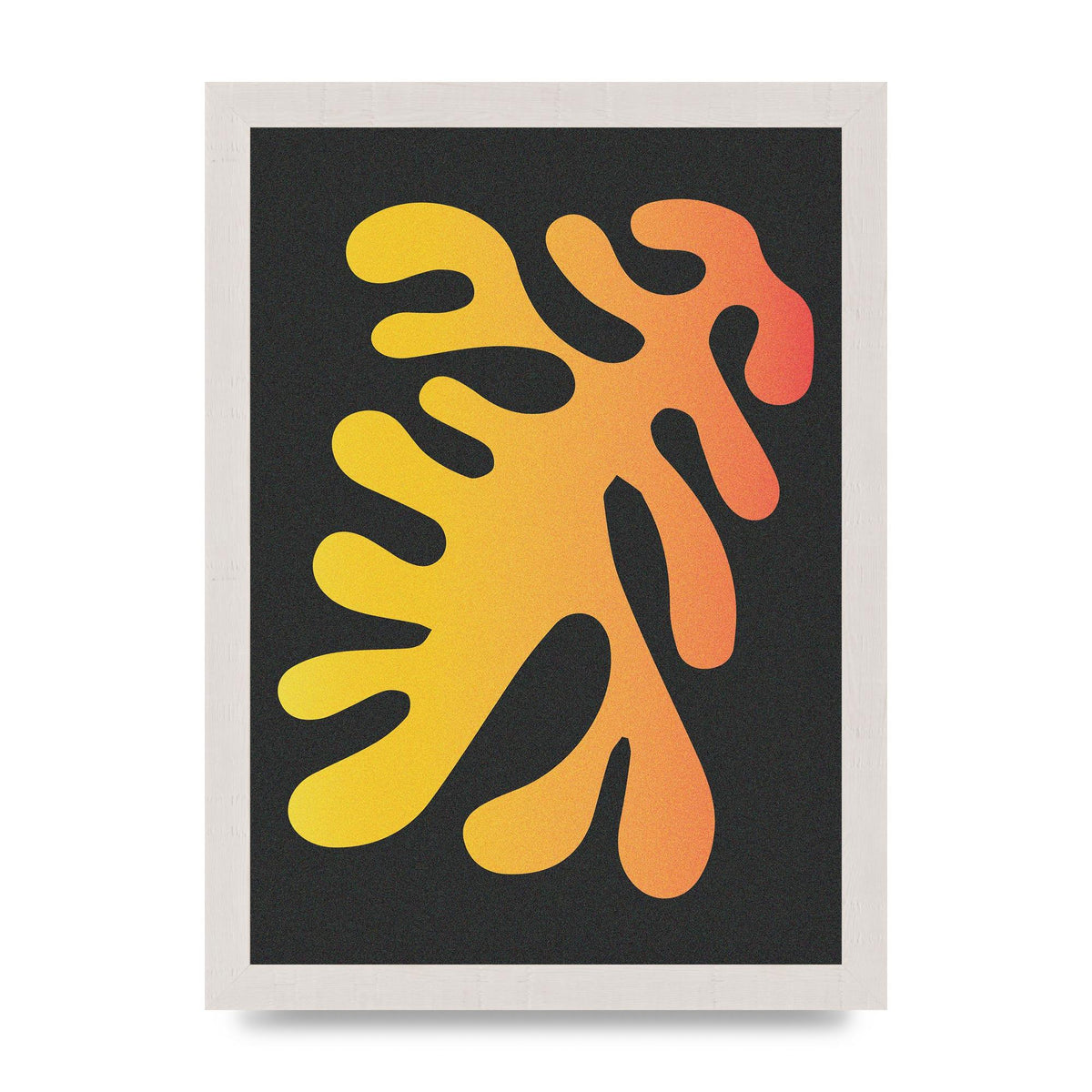Abstract Orange Coral Two Printed Poster - A4 framed