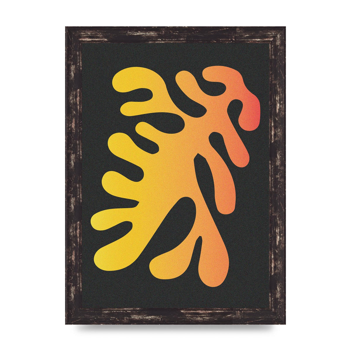 Abstract Orange Coral Two Printed Poster - A4 framed