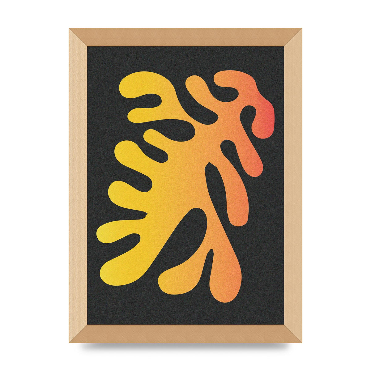 Abstract Orange Coral Two Printed Poster - A4 framed