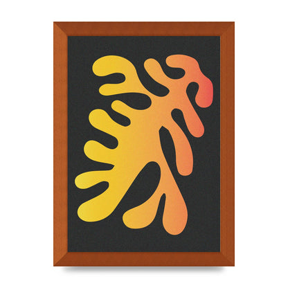 Abstract Orange Coral Two Printed Poster - A4 framed