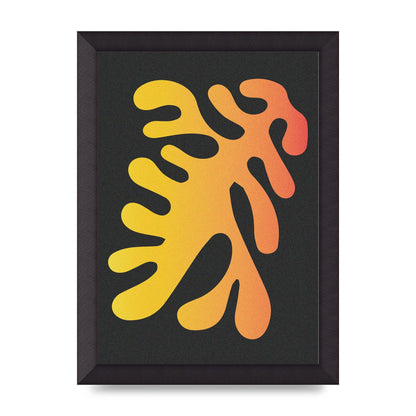 Abstract Orange Coral Two Printed Poster - A4 framed