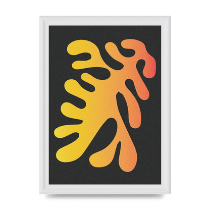Abstract Orange Coral Two Printed Poster - A4 framed
