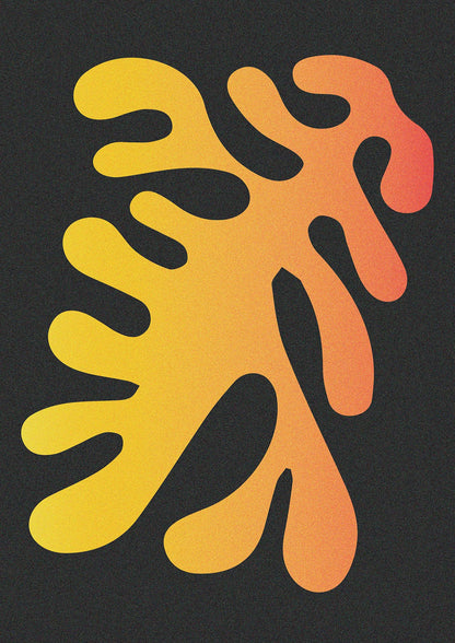 Abstract Orange Coral Two Printed Poster - detail