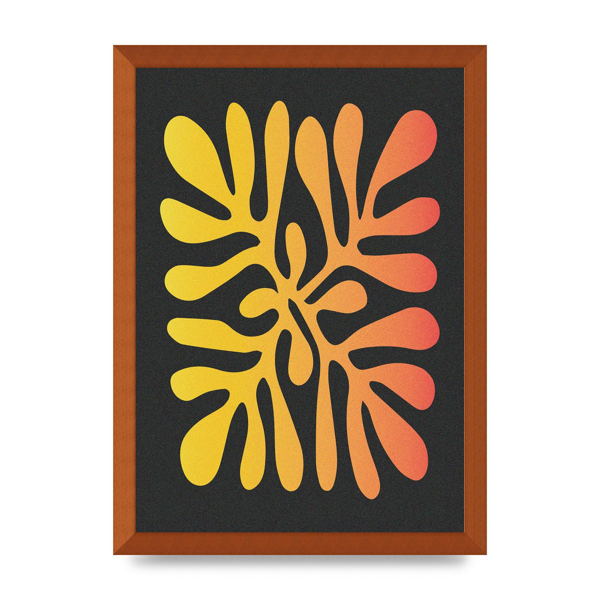 Abstract Orange Coral Three Wall Art - A3 framed