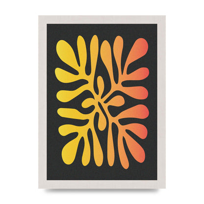 Abstract Orange Coral Three Wall Art - A4 framed