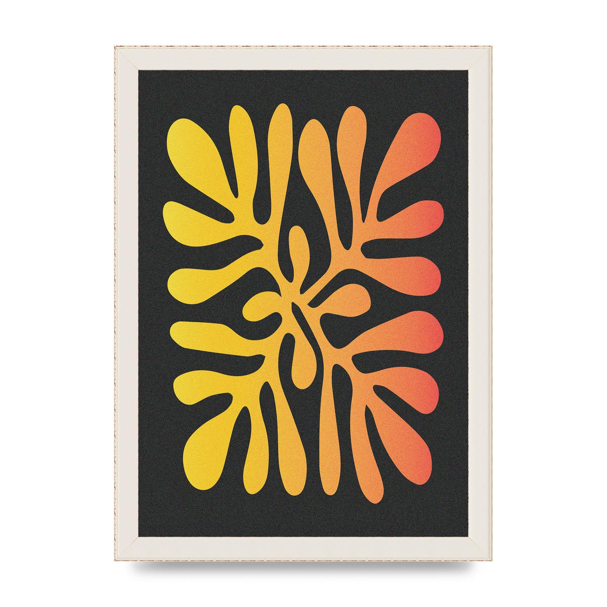 Abstract Orange Coral Three Wall Art - A4 framed