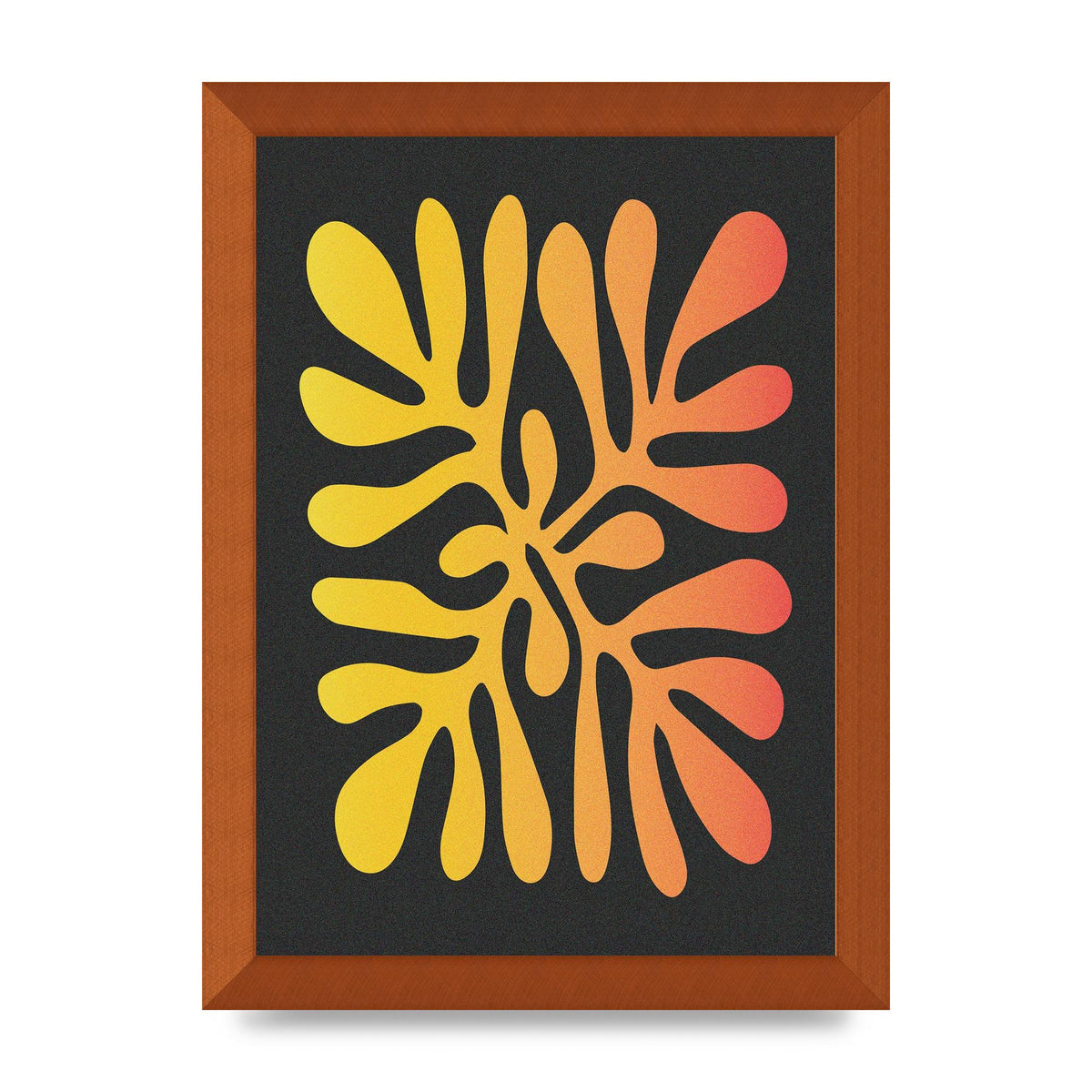 Abstract Orange Coral Three Wall Art - A4 framed