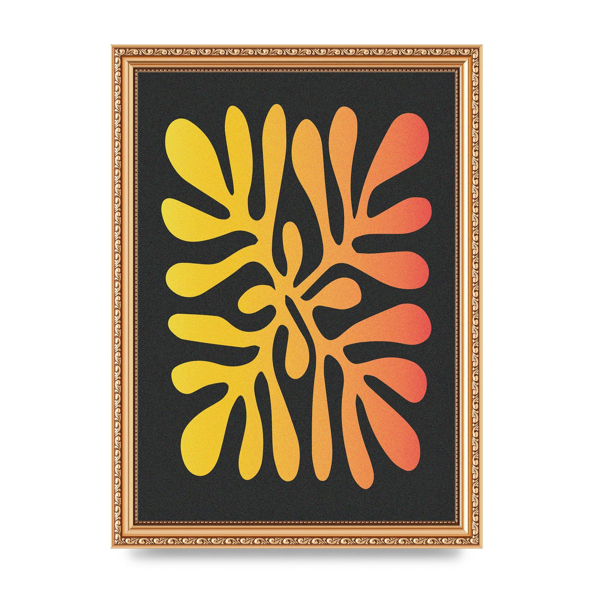 Abstract Orange Coral Three Wall Art - A4 framed