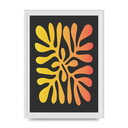Abstract Orange Coral Three Wall Art - A4 framed
