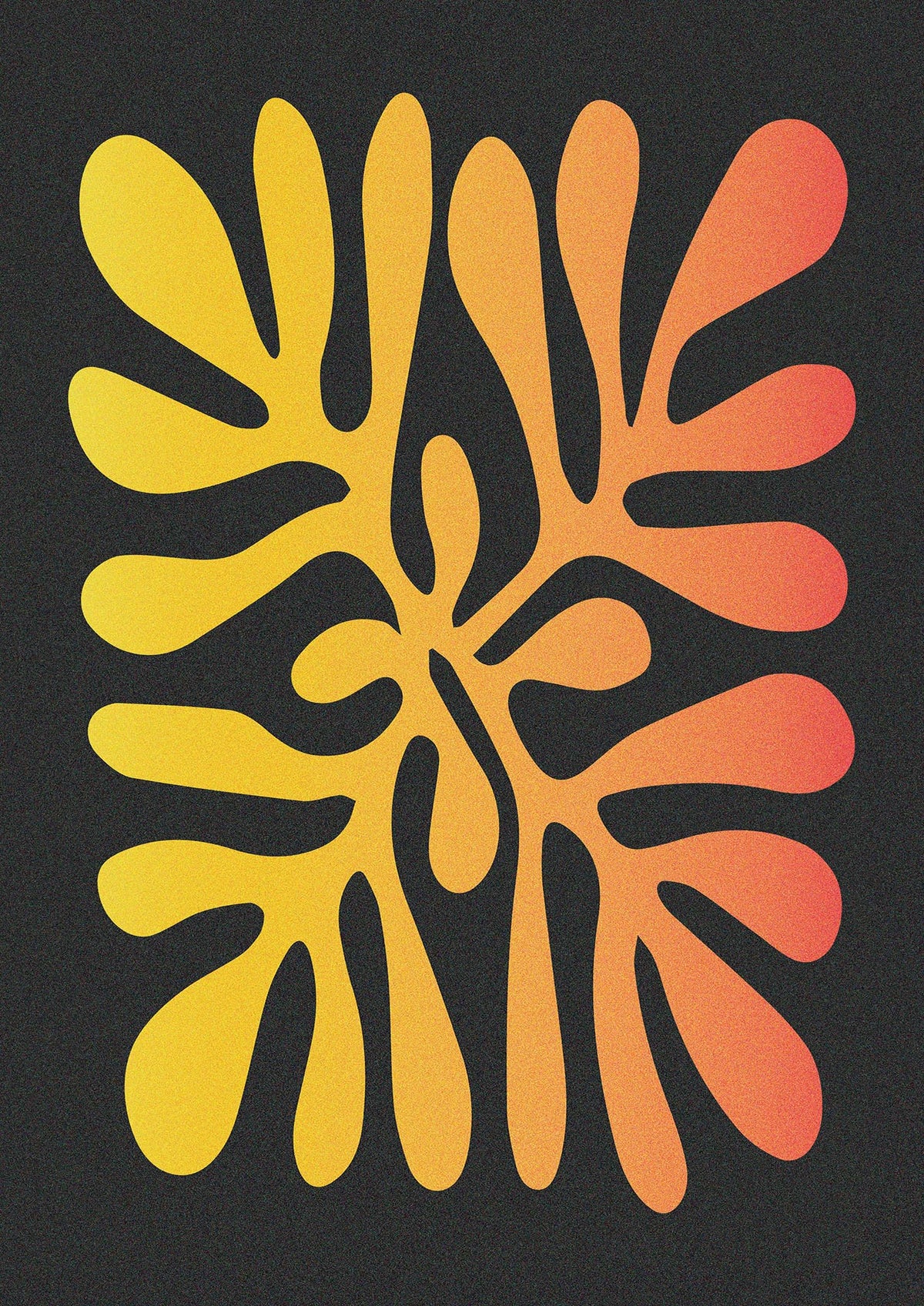 Abstract Orange Coral Three Wall Art - detail