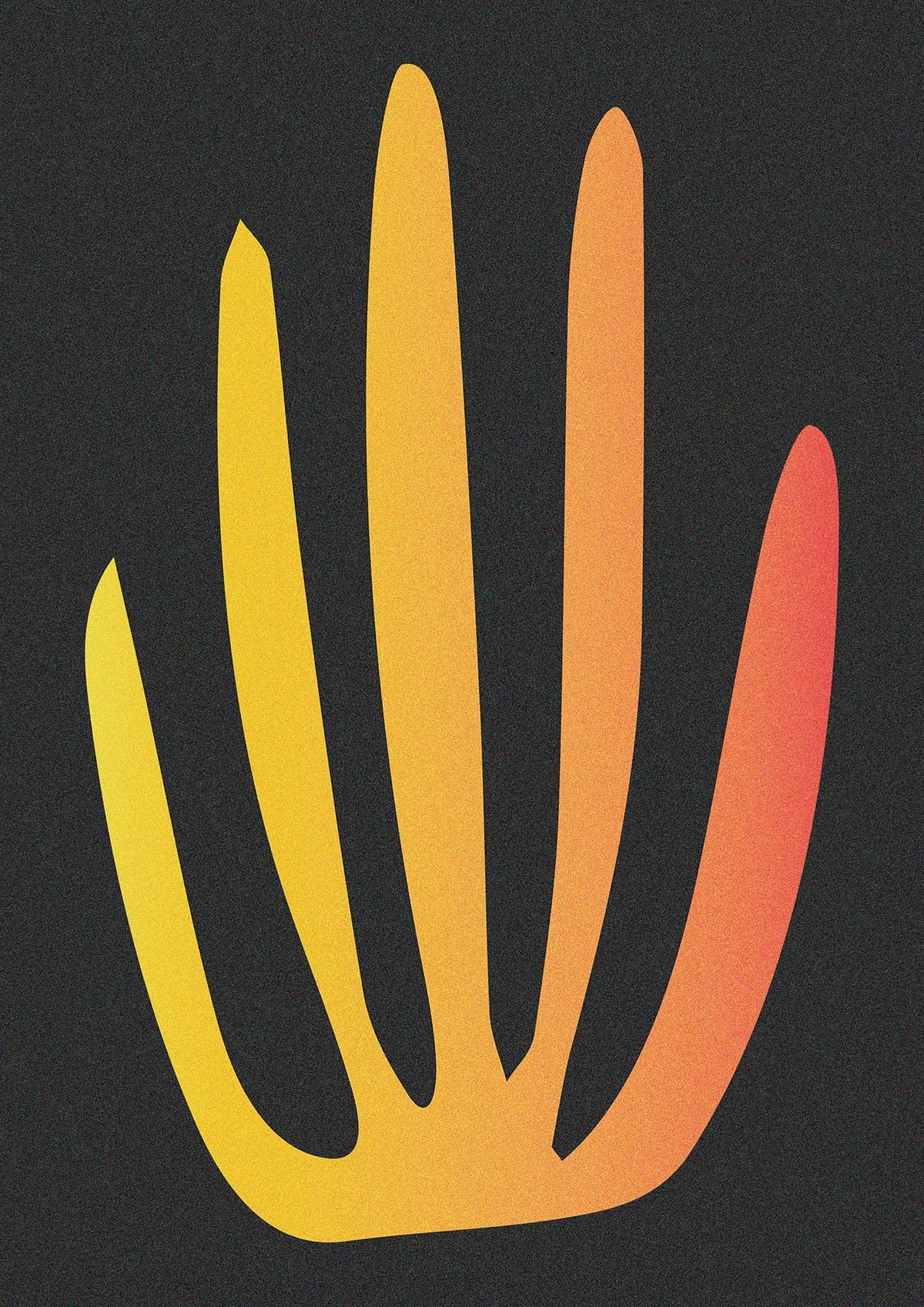 Abstract Orange Coral Four Art For The Home - detail
