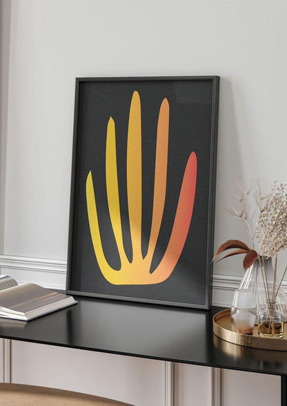 Abstract Orange Coral Four Art For The Home - living room 4