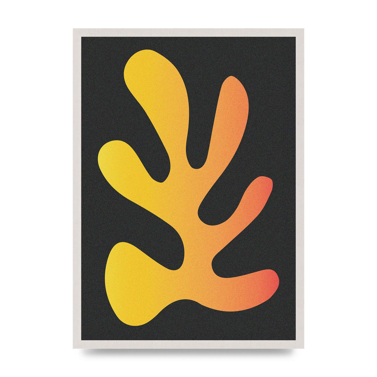 Abstract Orange Coral Five Printed Poster - A2 framed