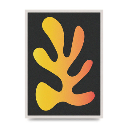 Abstract Orange Coral Five Printed Poster - A2 framed