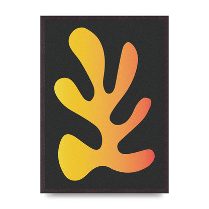 Abstract Orange Coral Five Printed Poster - A2 framed