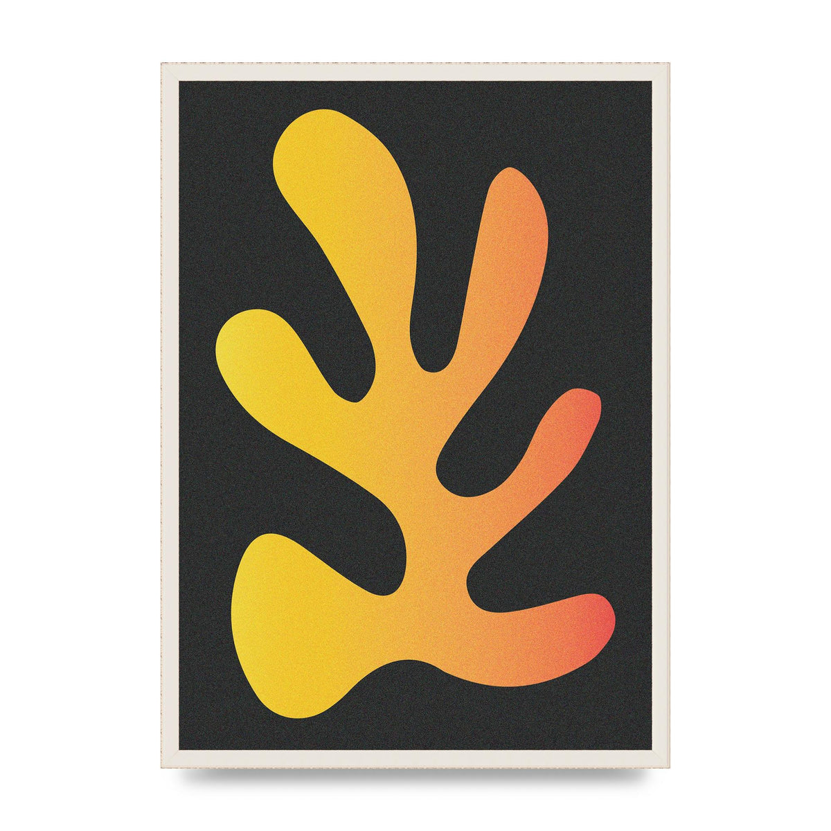 Abstract Orange Coral Five Printed Poster - A2 framed