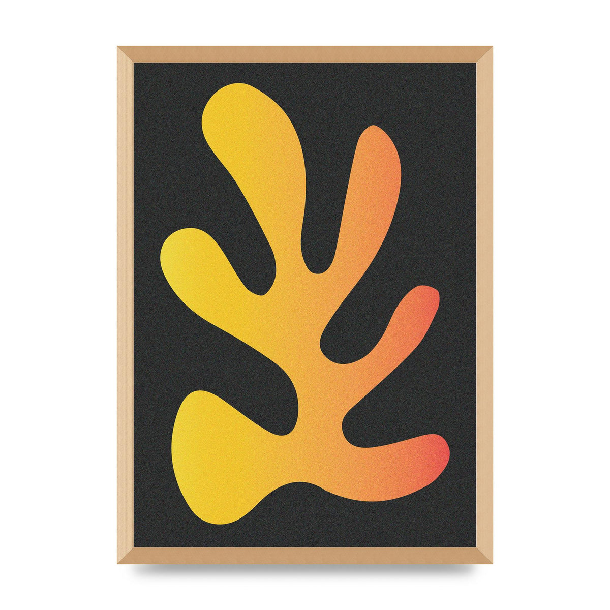 Abstract Orange Coral Five Printed Poster - A2 framed