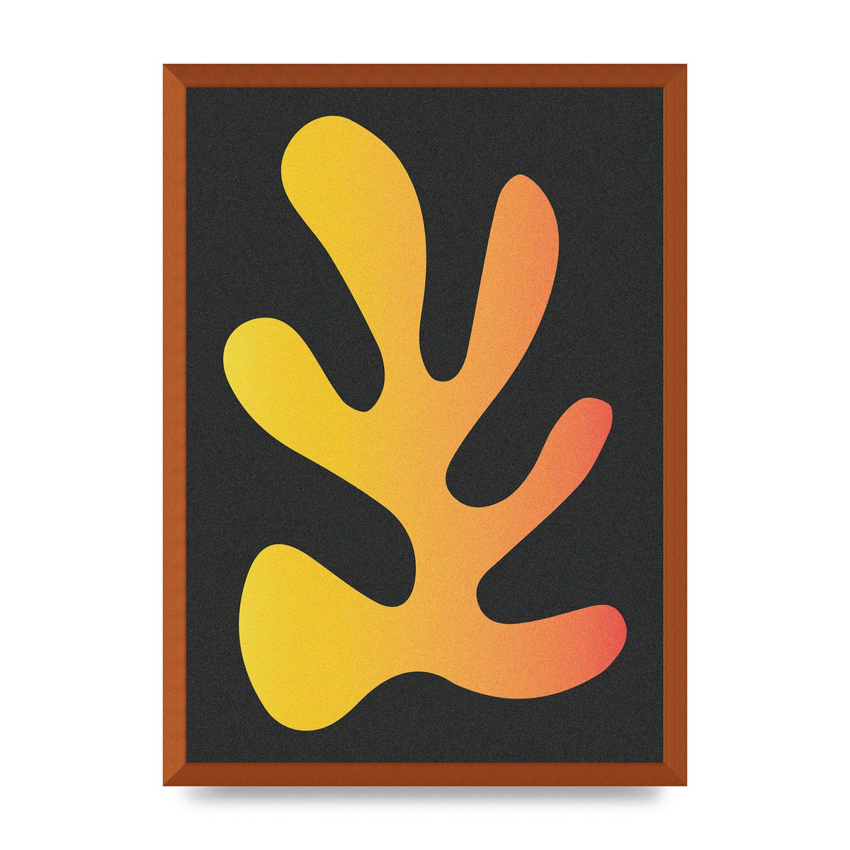 Abstract Orange Coral Five Printed Poster - A2 framed