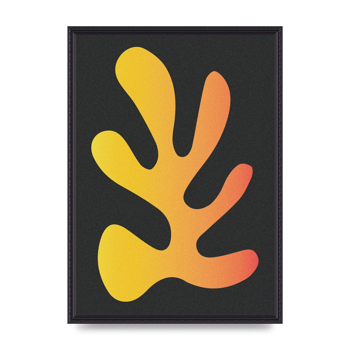 Abstract Orange Coral Five Printed Poster - A2 framed