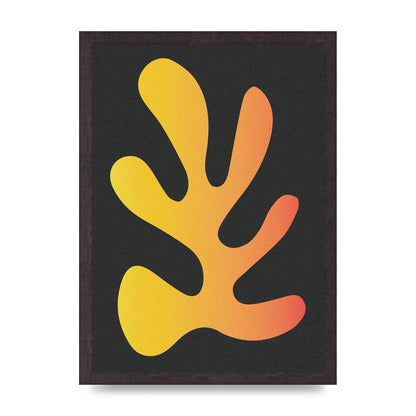 Abstract Orange Coral Five Printed Poster - A3 framed
