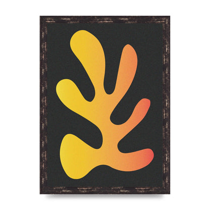 Abstract Orange Coral Five Printed Poster - A3 framed