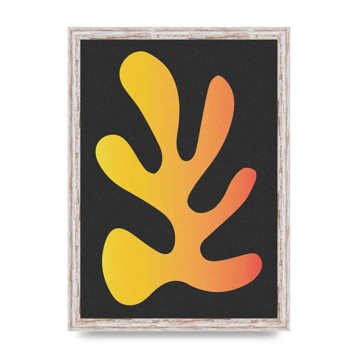 Abstract Orange Coral Five Printed Poster - A3 framed
