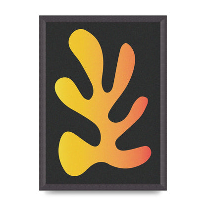 Abstract Orange Coral Five Printed Poster - A3 framed