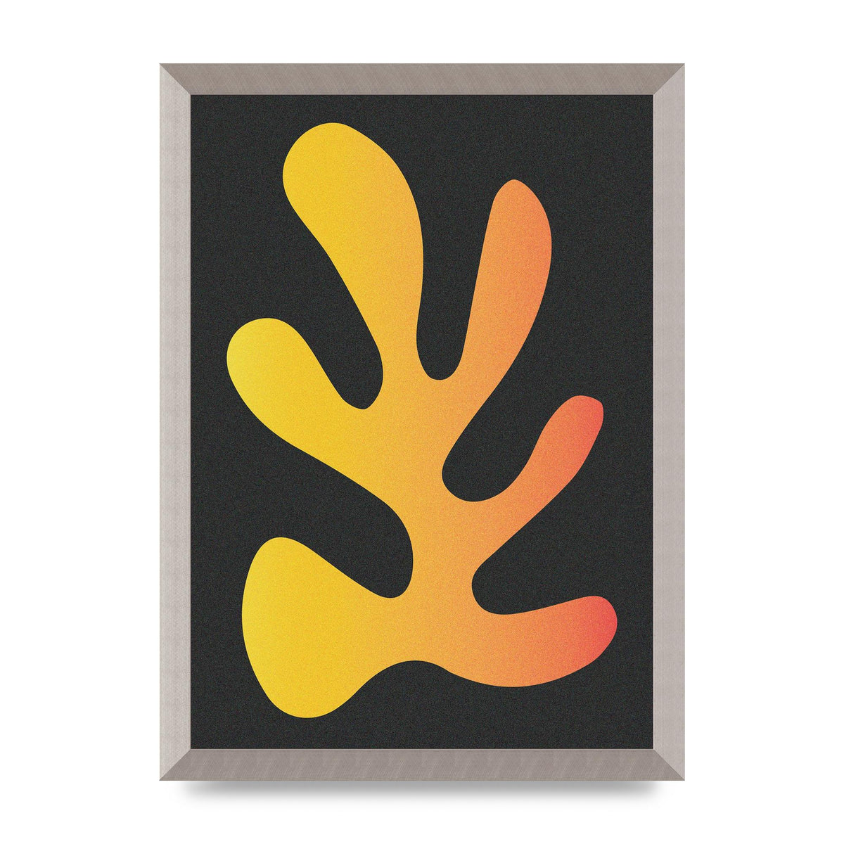 Abstract Orange Coral Five Printed Poster - A3 framed