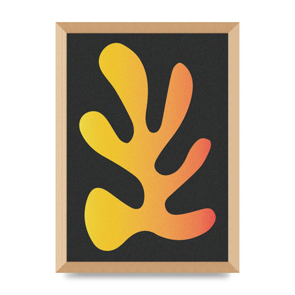Abstract Orange Coral Five Printed Poster - A3 framed