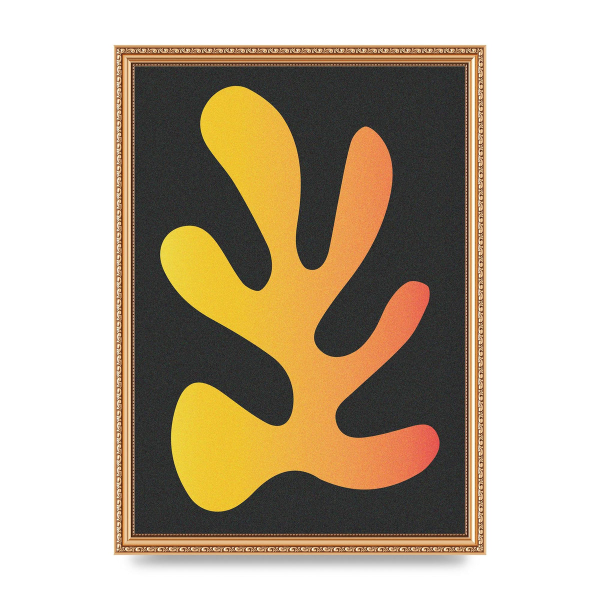 Abstract Orange Coral Five Printed Poster - A3 framed