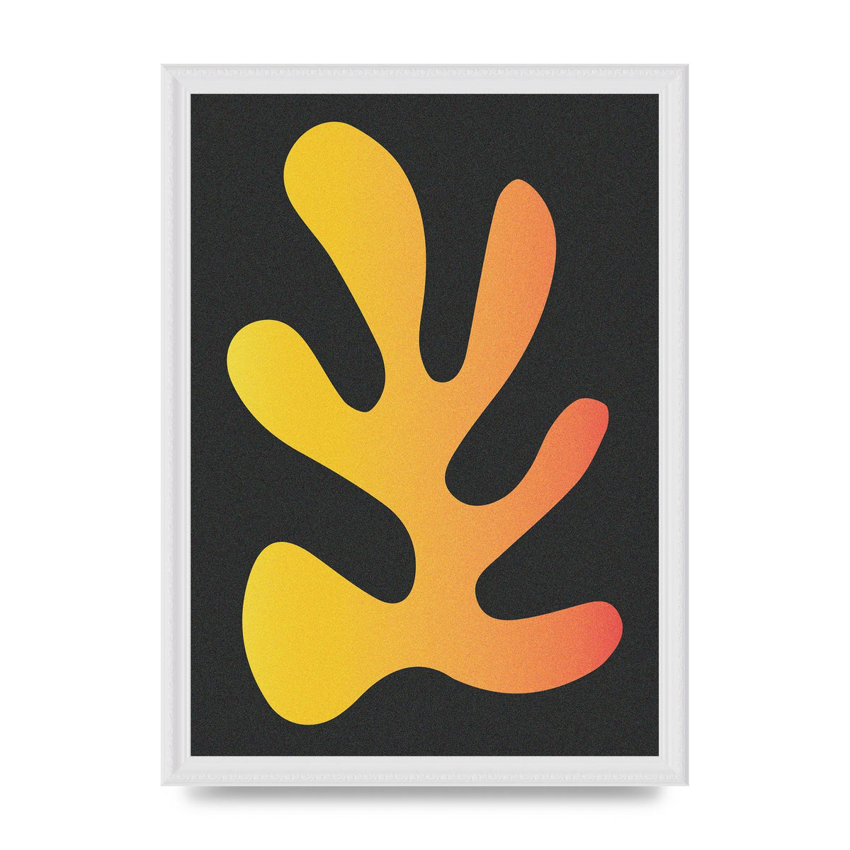 Abstract Orange Coral Five Printed Poster - A3 framed