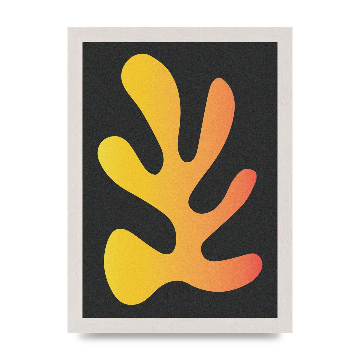 Abstract Orange Coral Five Printed Poster - A4 framed