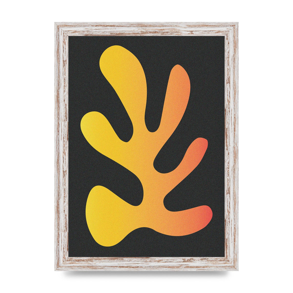 Abstract Orange Coral Five Printed Poster - A4 framed