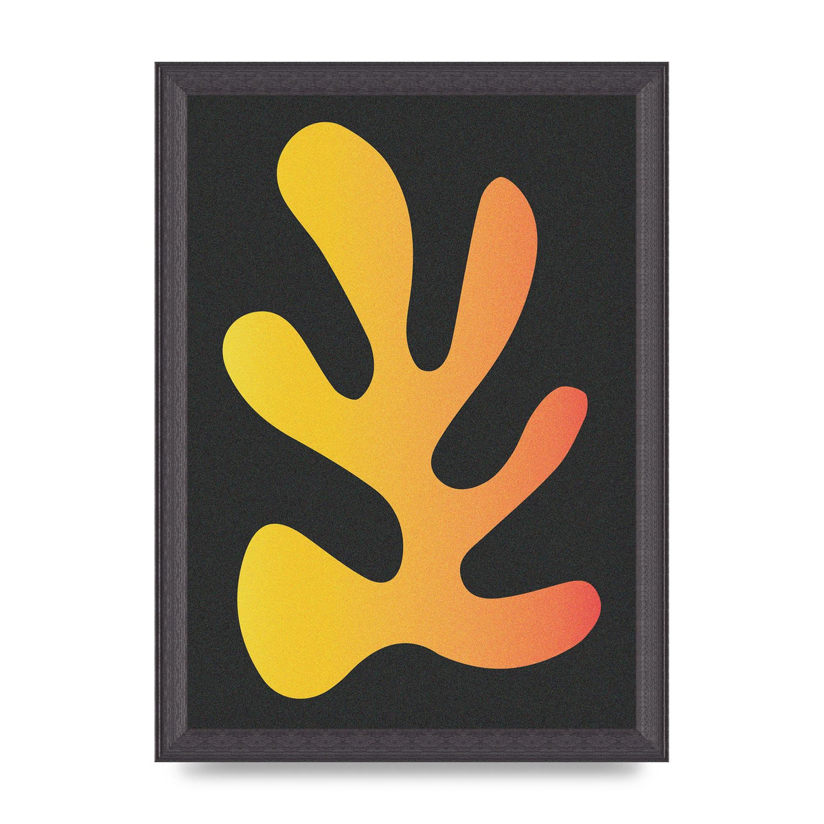 Abstract Orange Coral Five Printed Poster - A4 framed