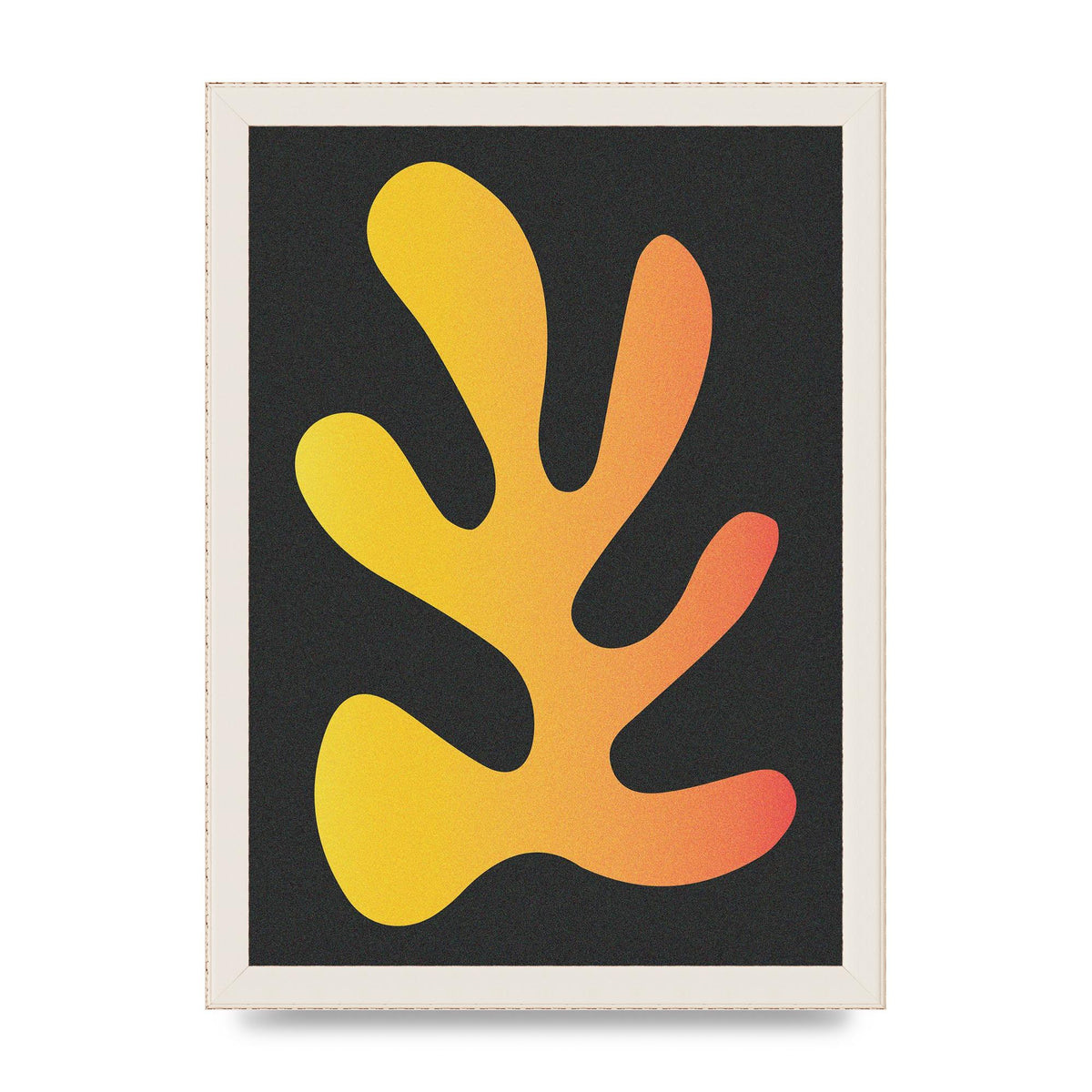 Abstract Orange Coral Five Printed Poster - A4 framed