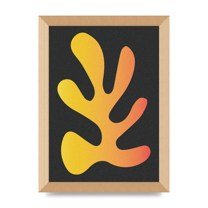 Abstract Orange Coral Five Printed Poster - A4 framed