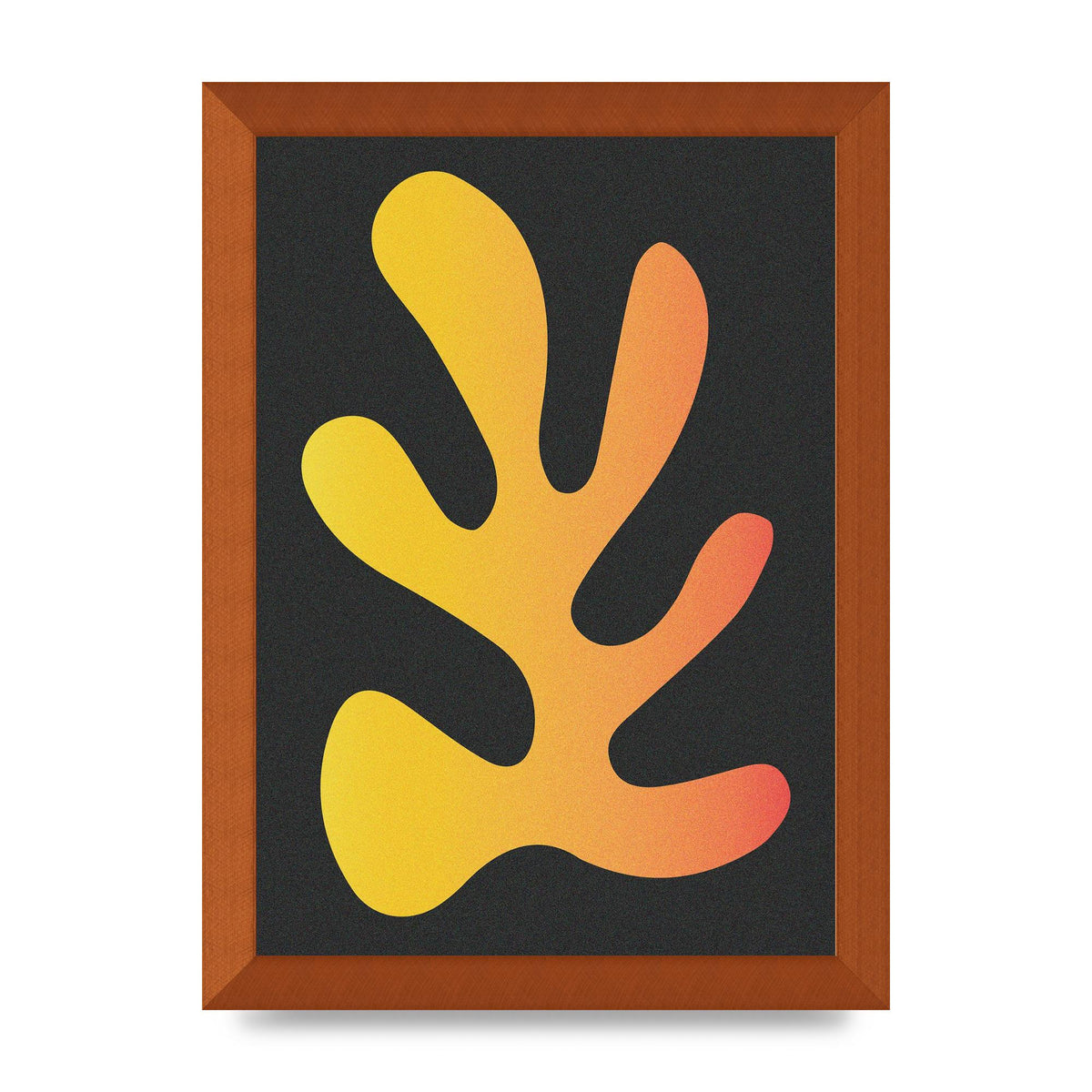 Abstract Orange Coral Five Printed Poster - A4 framed
