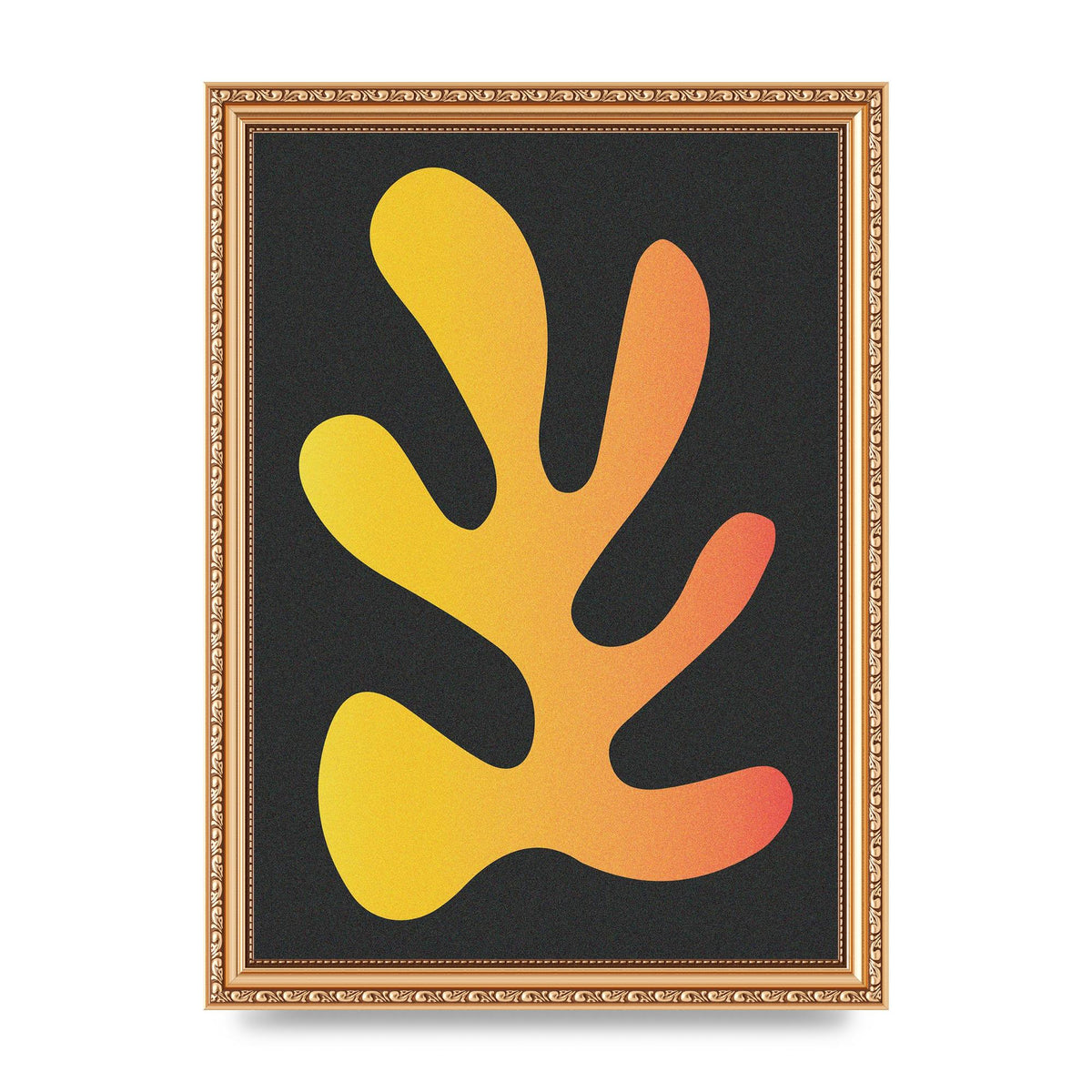 Abstract Orange Coral Five Printed Poster - A4 framed