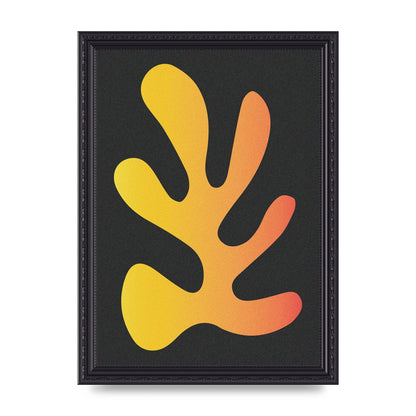 Abstract Orange Coral Five Printed Poster - A4 framed